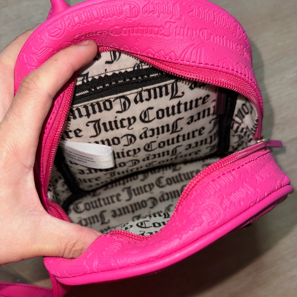 Juicy Couture Neon Pink Mini Backpack with Logo Charm - Picture 4 of 6